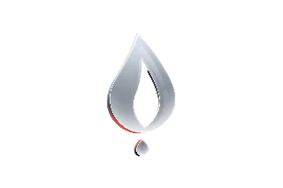 3D Metallic Fluid Icon on Black Background