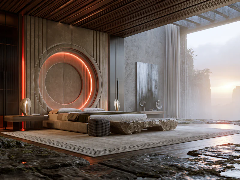 Bronze disc inside a stone chamber