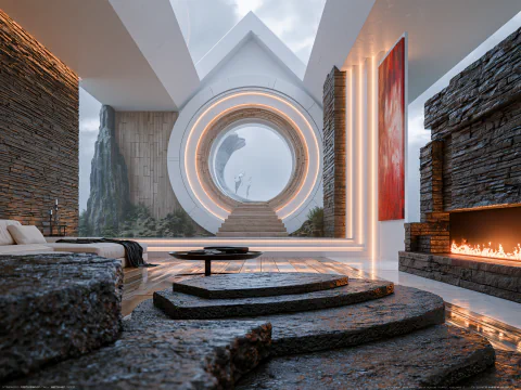 Dark stone chamber